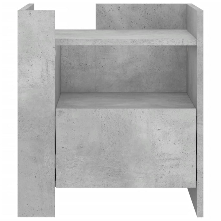 sengebord 45x50x50 cm konstrueret træ betongrå