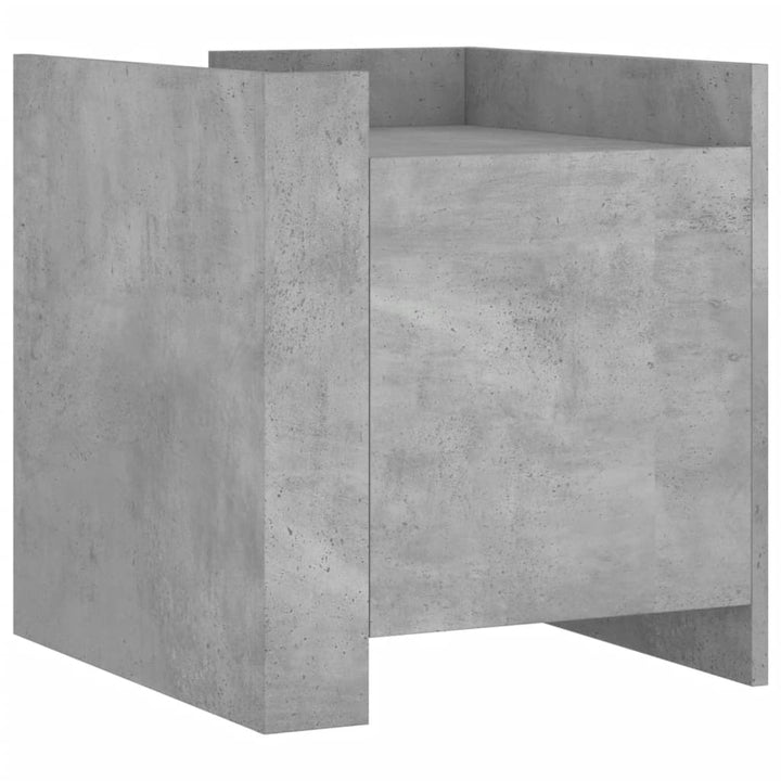 sengebord 45x50x50 cm konstrueret træ betongrå