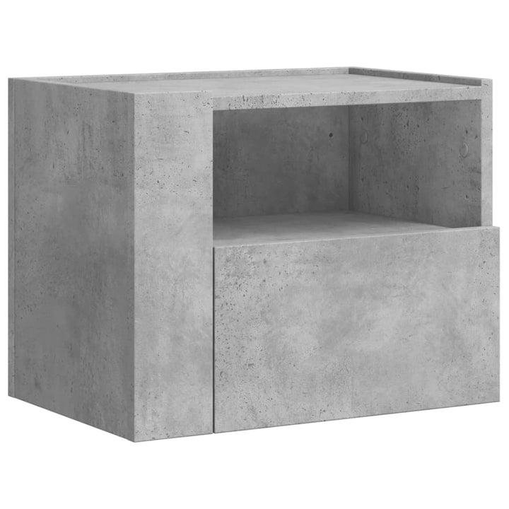væghængt sengebord 45x30x35 cm betongrå