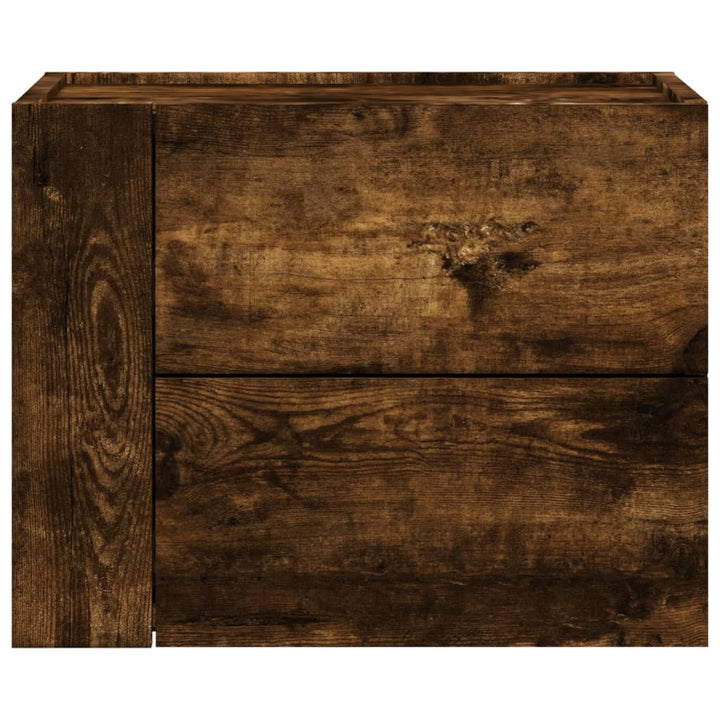 væghængte sengeborde 2 stk. 45x30x35 cm røget egetræsfarve