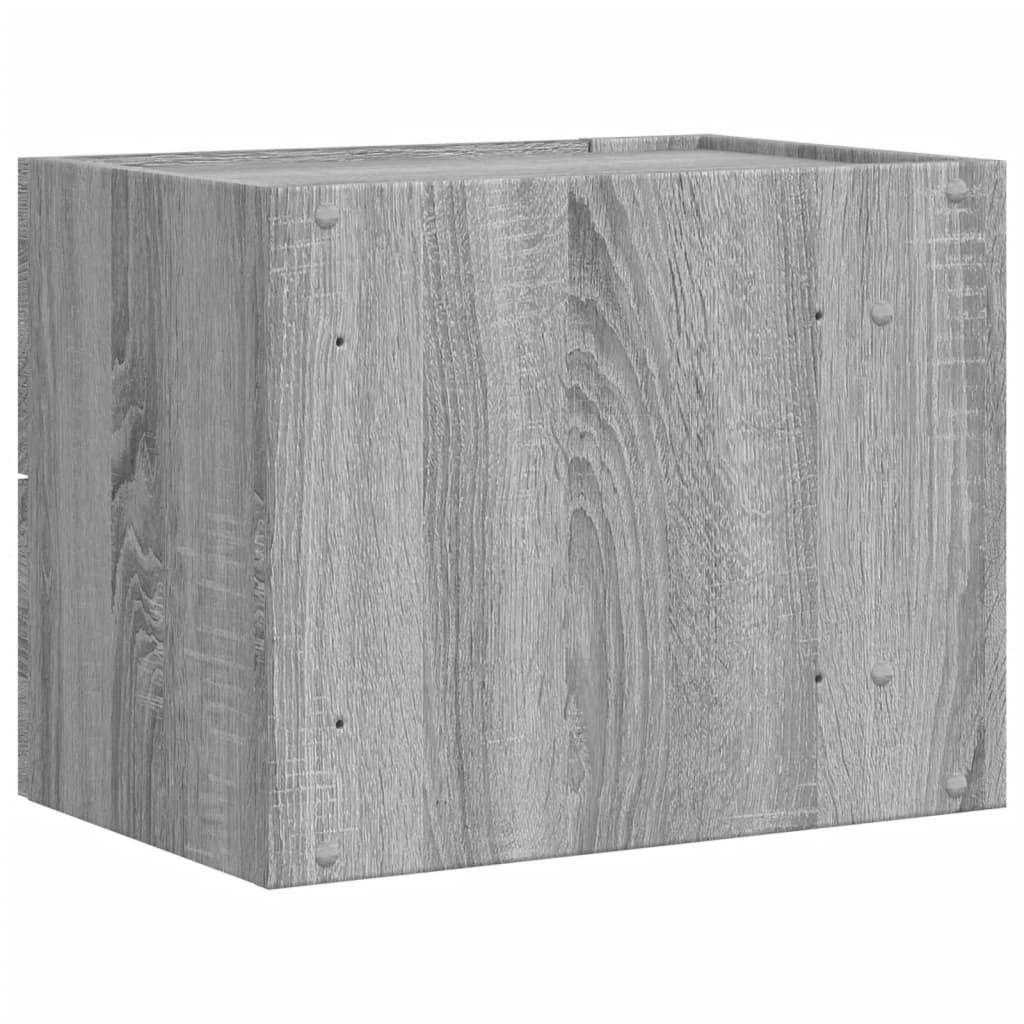 væghængt sengebord 45x30x35 cm grå sonoma-eg