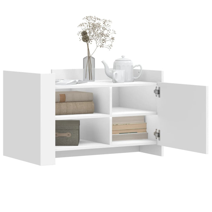 sofabord 80x50x50 cm konstrueret træ hvid