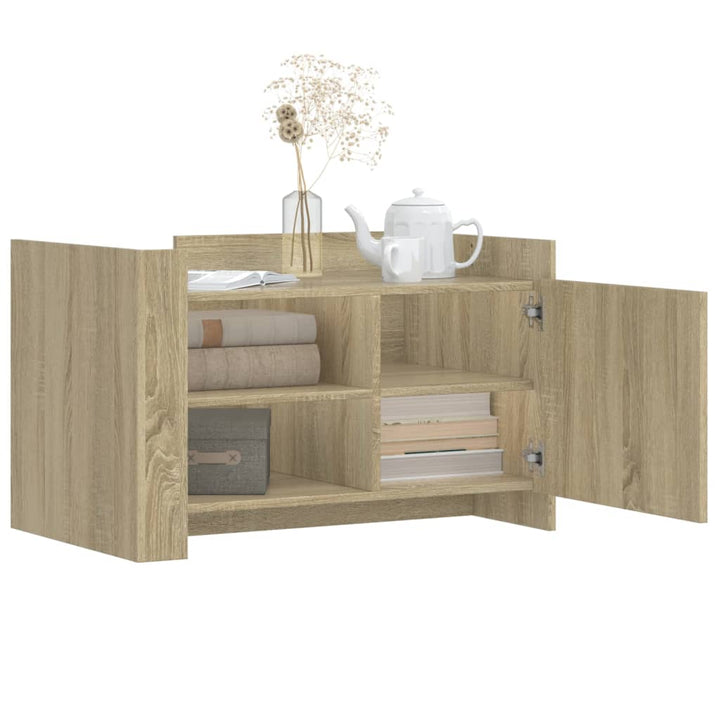 sofabord 80x50x50 cm konstrueret træ sonoma-eg