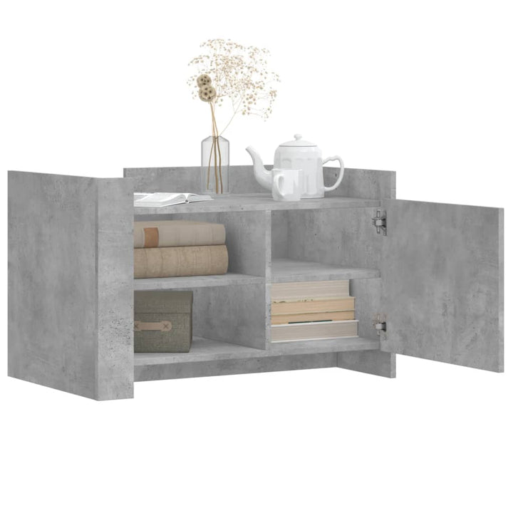 sofabord 80x50x50 cm konstrueret træ betongrå