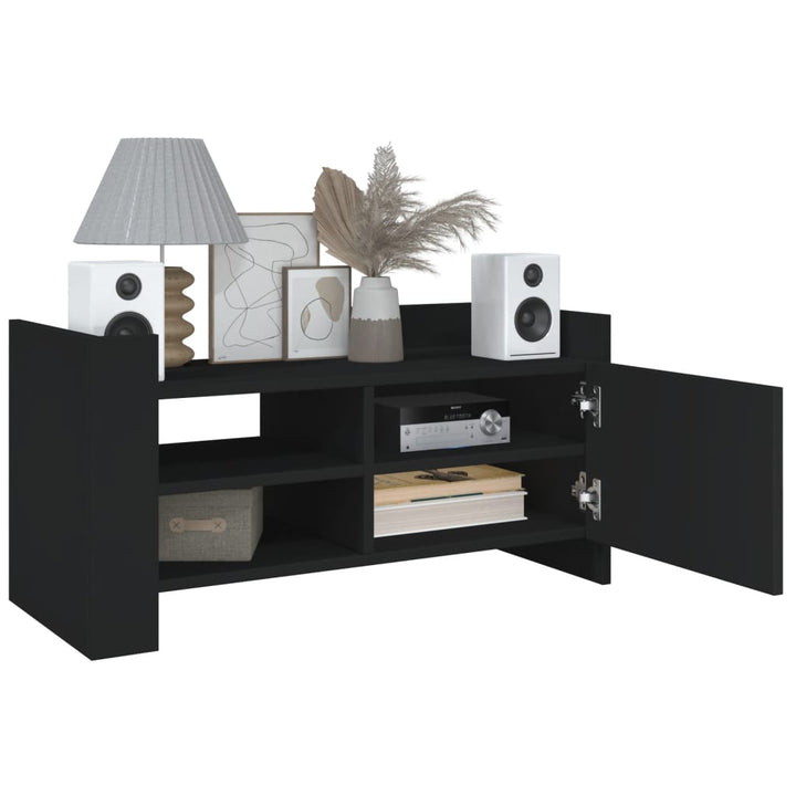 tv-bord 80x35x40 cm konstrueret træ sort