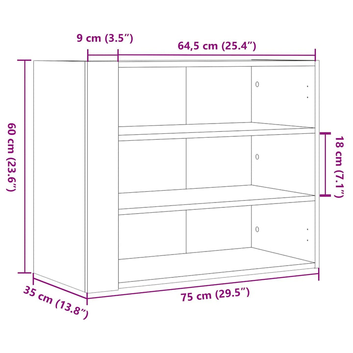 vægskab 75x31x70 cm konstrueret træ hvid