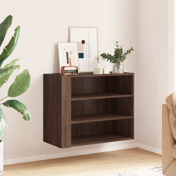 vægskab 75x35x60 cm konstrueret træ brun egetræsfarve