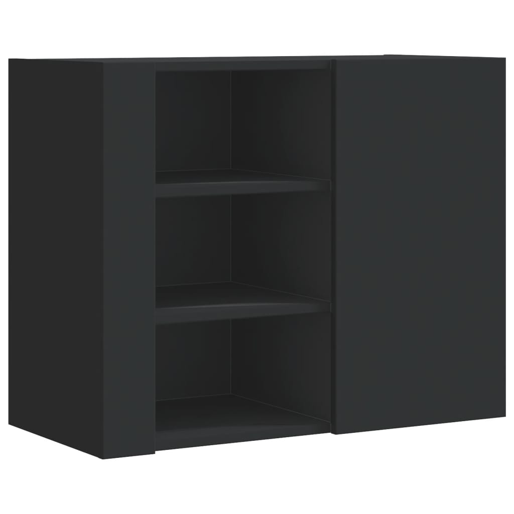 vægskab 75x35x60 cm konstrueret træ sort
