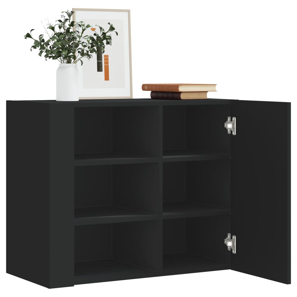 vægskab 75x35x60 cm konstrueret træ sort
