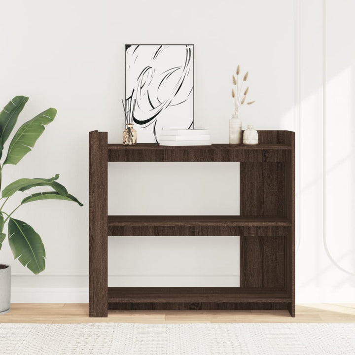 konsolbord 100x35x90 cm konstrueret træ brun egetræsfarve
