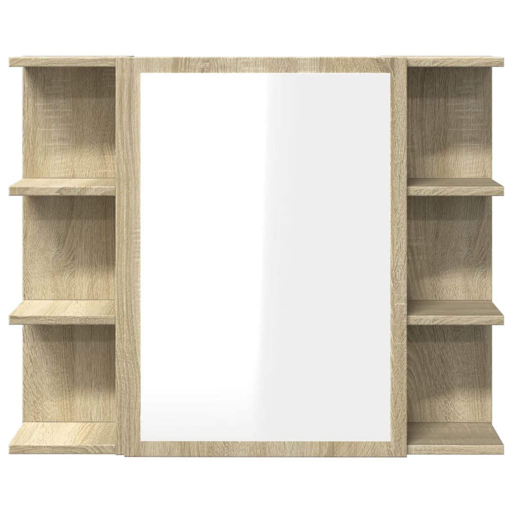 badeværelsesskab med spejl 80x20,5x64 cm konstrueret træ