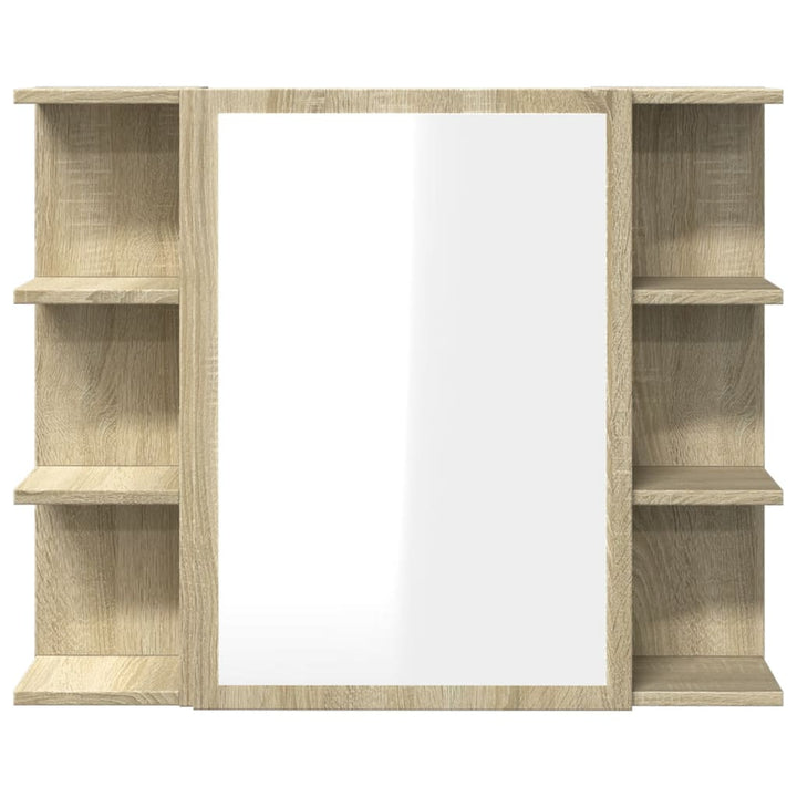 badeværelsesskab med spejl 80x20,5x64 cm konstrueret træ
