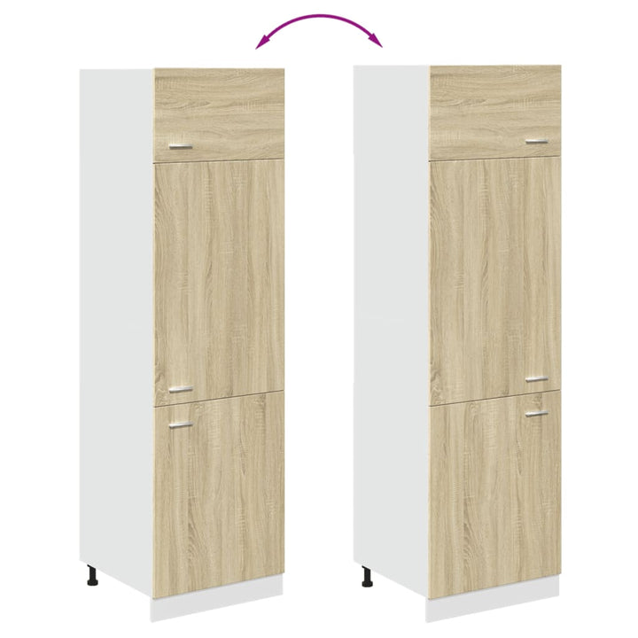 køleskabsskab "Lyon" Sonoma eg 60x57x207 cm konstrueret træ