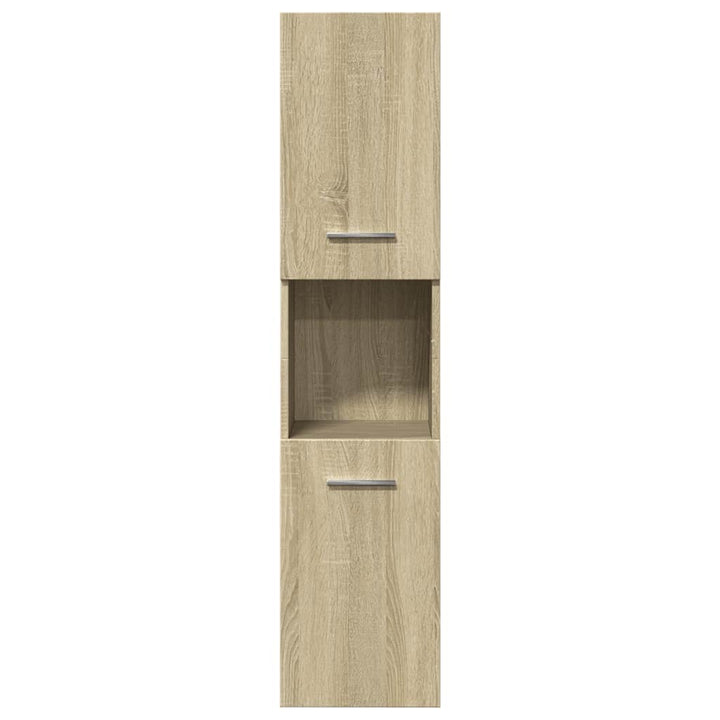 badeværelsesskab 30x30x130 cm konstrueret træ sonoma-eg
