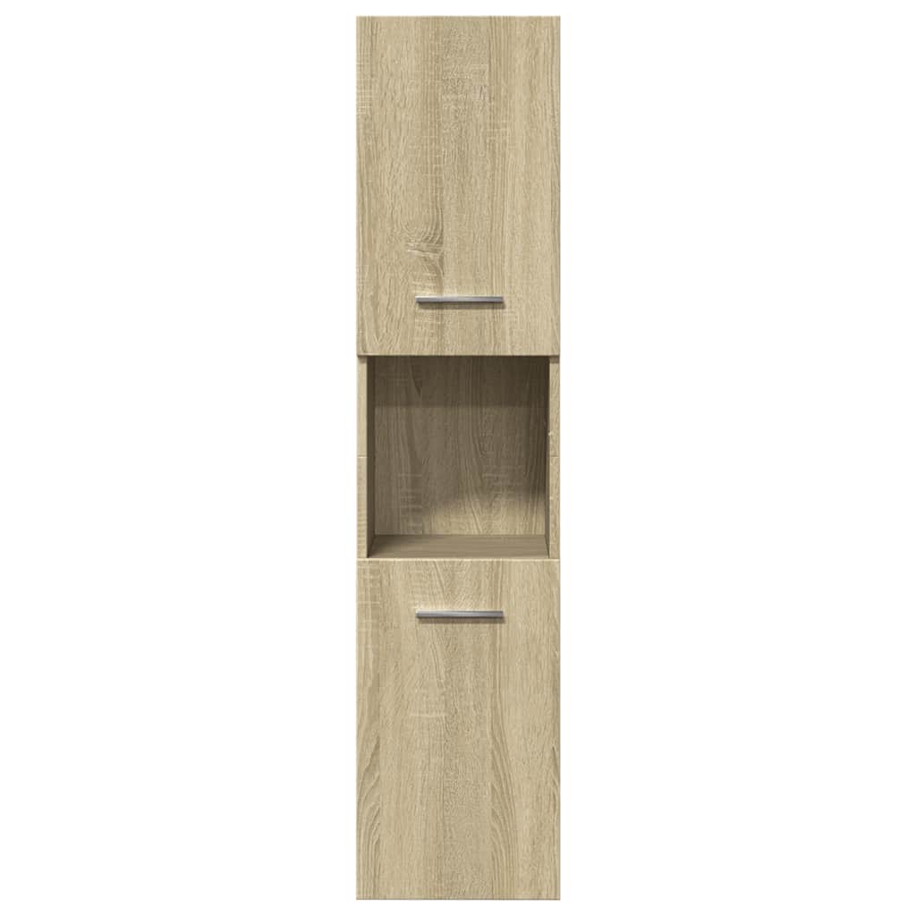 badeværelsesskab 30x30x130 cm konstrueret træ sonoma-eg