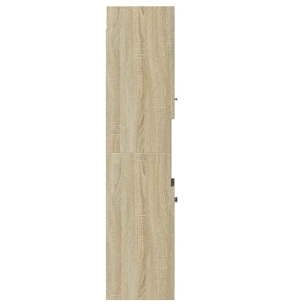 badeværelsesskab 30x30x130 cm konstrueret træ sonoma-eg
