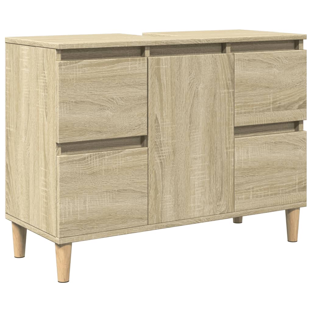 underskab til håndvask 80x33x60 cm konstrueret træ sonoma-eg