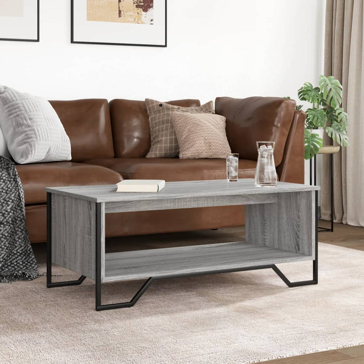sofabord 100x51x40 cm konstrueret træ grå sonoma-eg
