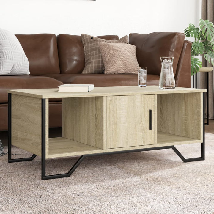 sofabord 100x51x40 cm konstrueret træ sonoma-eg
