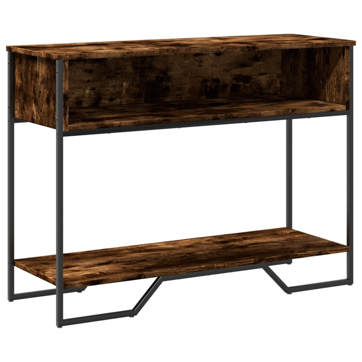 konsolbord 100x35x74,5 cm konstrueret træ røget egetræsfarve