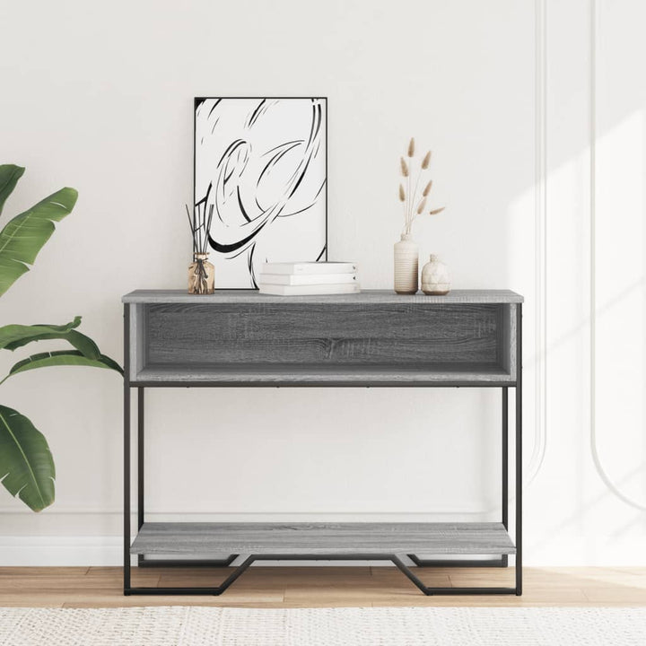 konsolbord 100x35x74,5 cm konstrueret træ grå sonoma-eg