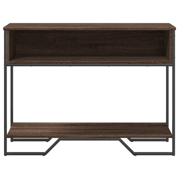 konsolbord 100x35x74,5 cm konstrueret træ brun egetræsfarve