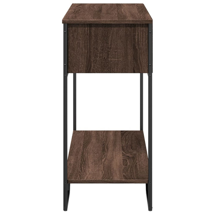 konsolbord 100x35x74,5 cm konstrueret træ brun egetræsfarve