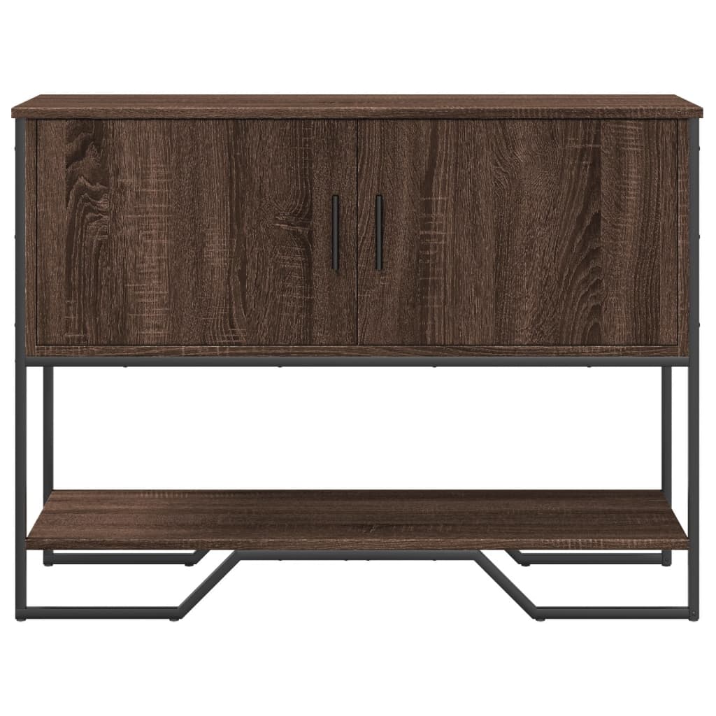 konsolbord 100x35x74,5 cm konstrueret træ brun egetræsfarve