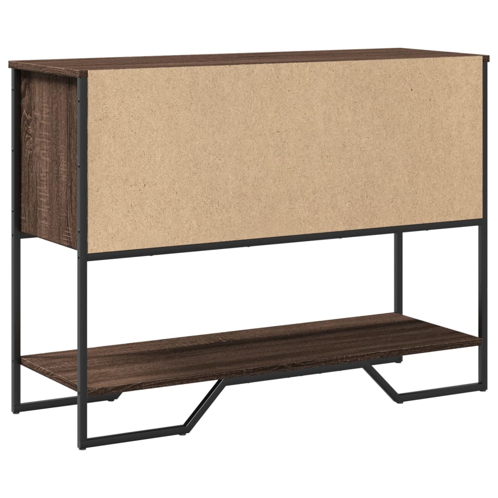 konsolbord 100x35x74,5 cm konstrueret træ brun egetræsfarve