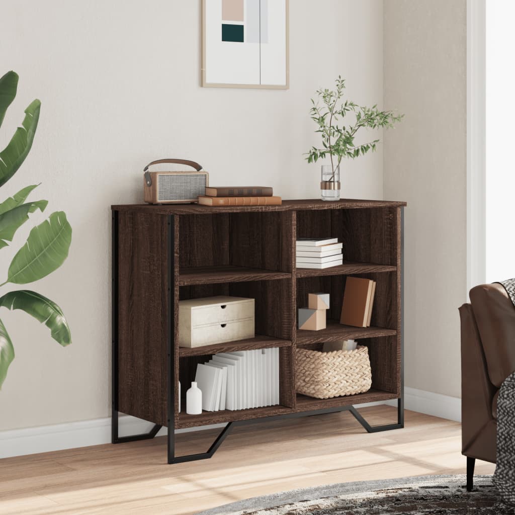 skænk 91x35,5x74,5 cm konstrueret træ brun egetræsfarve