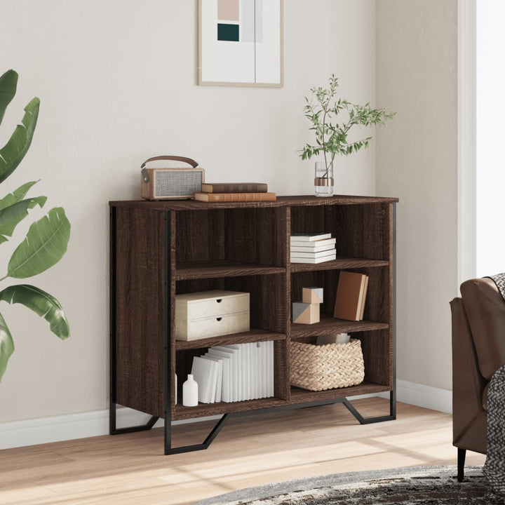 skænk 91x35,5x74,5 cm konstrueret træ brun egetræsfarve