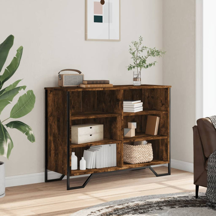 skænk 101x35,5x74,5 cm konstrueret træ røget egetræsfarve