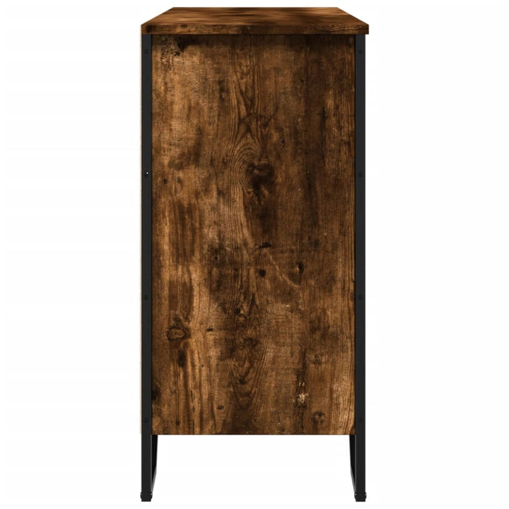 skænk 101x35,5x74,5 cm konstrueret træ røget egetræsfarve