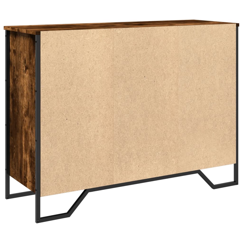 skænk 101x35,5x74,5 cm konstrueret træ røget egetræsfarve
