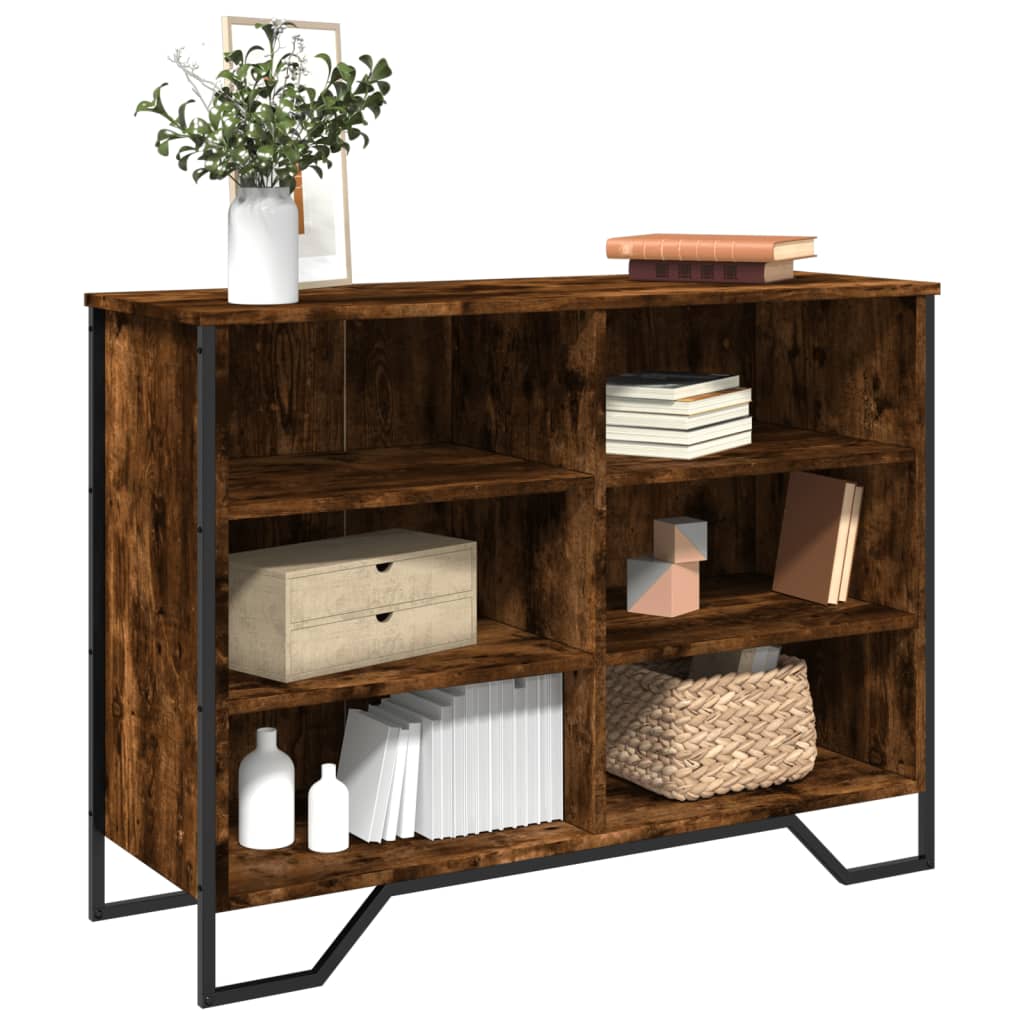 skænk 101x35,5x74,5 cm konstrueret træ røget egetræsfarve