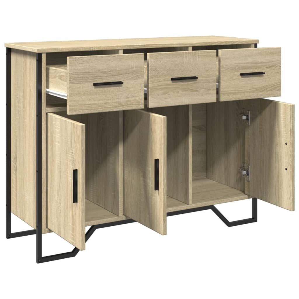 skænk 97x32,5x74,5 cm konstrueret træ sonoma-eg
