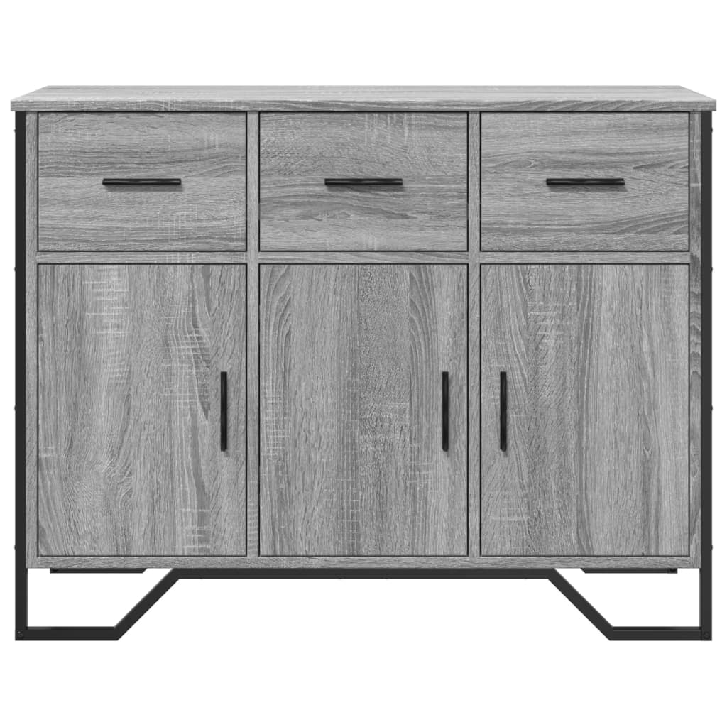 skænk 97x32,5x74,5 cm konstrueret træ grå sonoma-eg