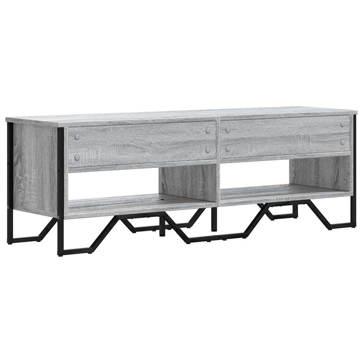 tv-bord 122x34x41 cm konstrueret træ grå sonoma-eg