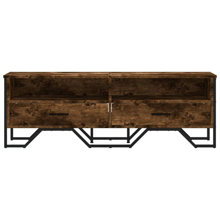 tv-bord 122x34x41 cm konstrueret træ røget egetræsfarve