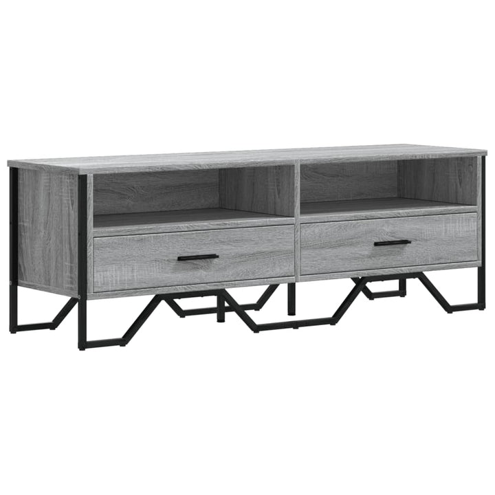 tv-bord 122x34x41 cm konstrueret træ grå sonoma-eg