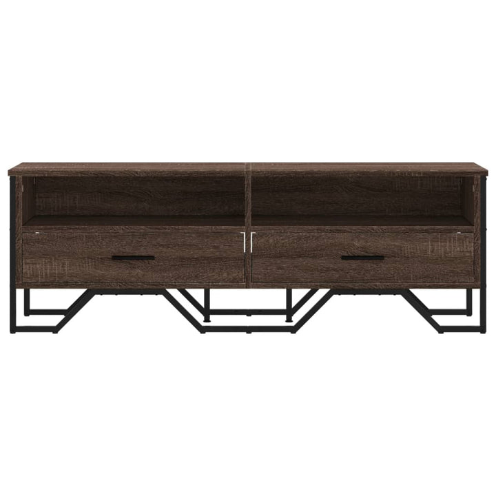 tv-bord 122x34x41 cm konstrueret træ brun egetræsfarve