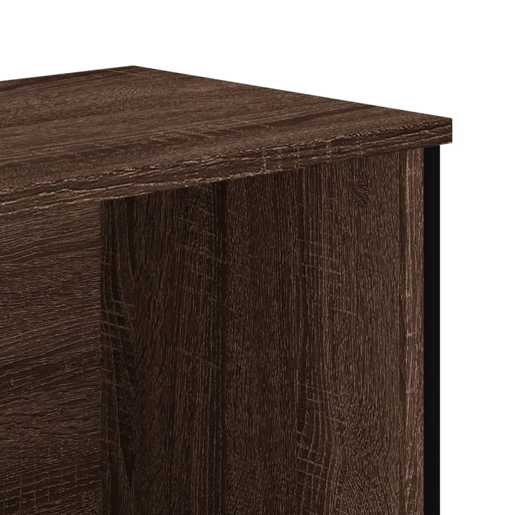 bogreol 50x31x74,5 cm konstrueret træ brun egetræsfarve