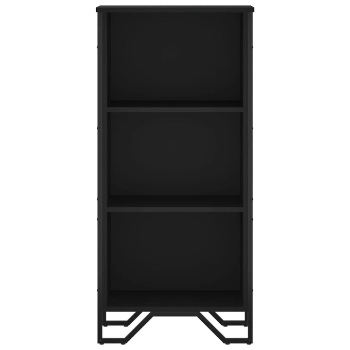 bogreol 50x31x106 cm konstrueret træ sort