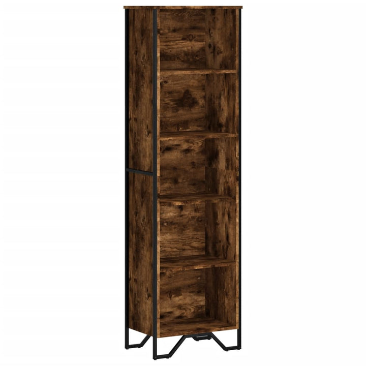 bogreol 50x31x169 cm konstrueret træ røget egetræsfarve