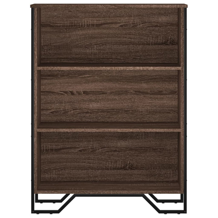 bogreol 80x31x106 cm konstrueret træ brun egetræsfarve