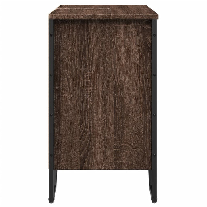 underskab til håndvask 60x35x60 cm konstrueret træ brunt eg
