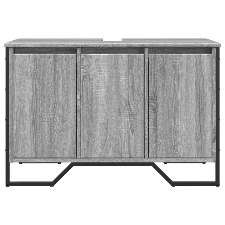 underskab til vask 91x35x60 cm konstrueret træ grå sonoma-eg