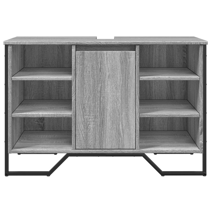 underskab til vask 91x35x60 cm konstrueret træ grå sonoma-eg
