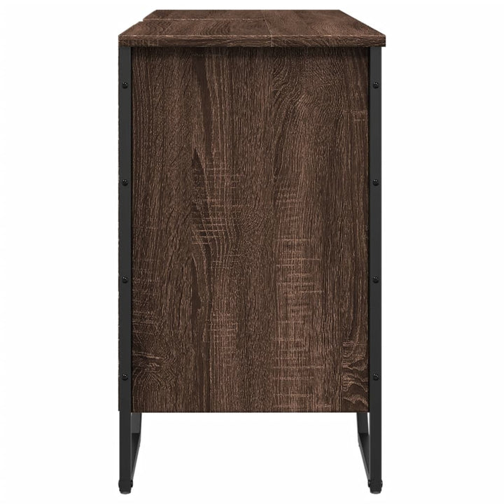 underskab til håndvask 91x35x60 cm konstrueret træ brunt eg