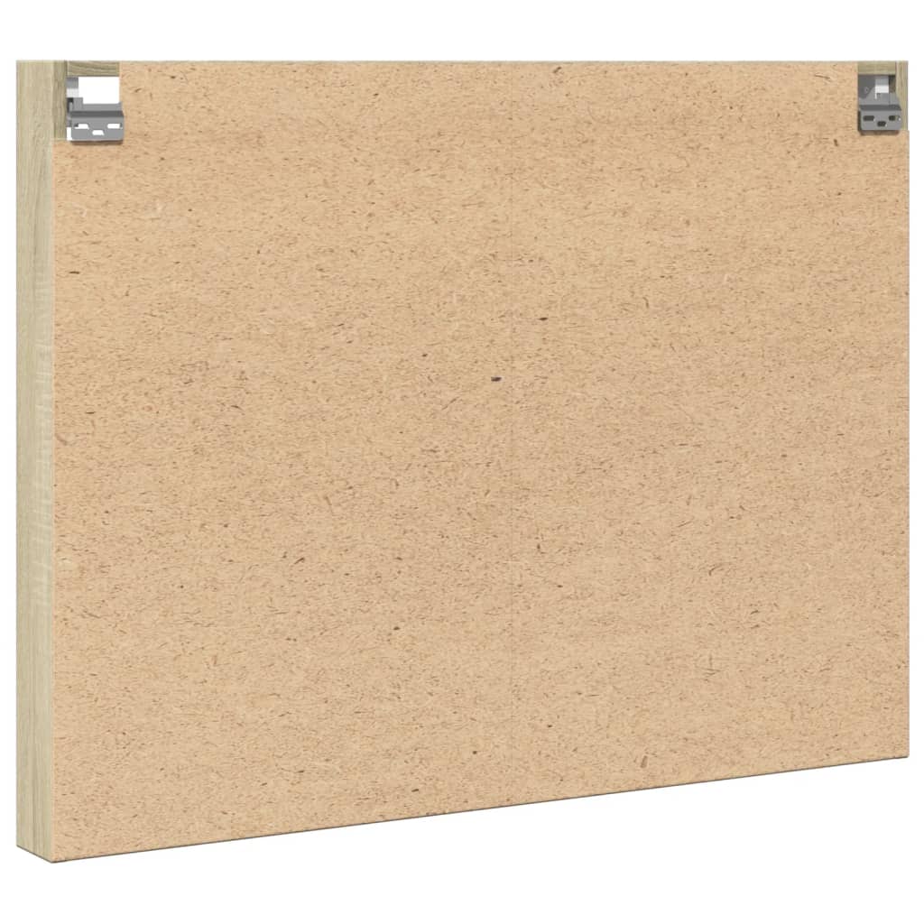 vitrineskab 100x8,5x75 cm konstrueret træ sonoma-eg